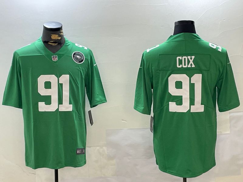Men Philadelphia Eagles #91 Cox Green Second generation 2024 Nike Limited NFL Jersey style 3->baltimore ravens->NFL Jersey